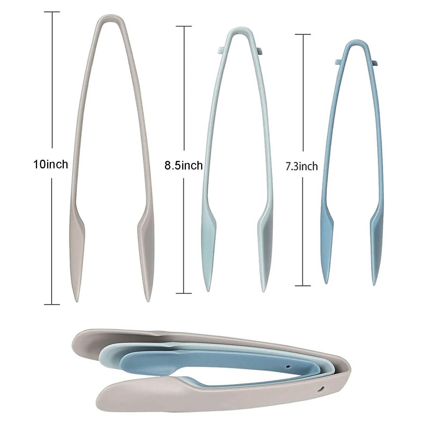 3-Piece: Non-Slip Multifunctional Food Tongs Clamps Cooking Kitchen Gadget